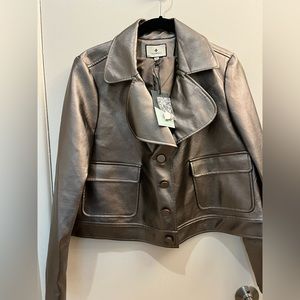 NWT Tuckernuck Faux Leather Metallic Beale Blazer M